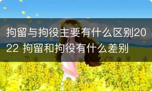 拘留与拘役主要有什么区别2022 拘留和拘役有什么差别