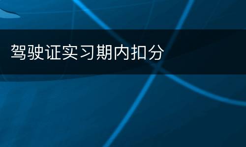 驾驶证实习期内扣分