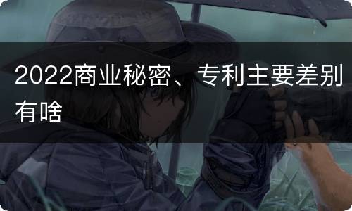 2022商业秘密、专利主要差别有啥