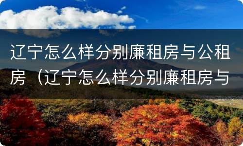 辽宁怎么样分别廉租房与公租房（辽宁怎么样分别廉租房与公租房呢）