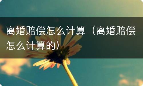 离婚赔偿怎么计算（离婚赔偿怎么计算的）