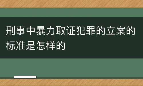 刑事中暴力取证犯罪的立案的标准是怎样的