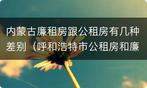 内蒙古廉租房跟公租房有几种差别（呼和浩特市公租房和廉租房的区别）