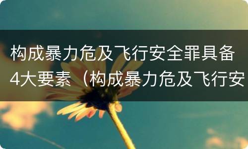 构成暴力危及飞行安全罪具备4大要素（构成暴力危及飞行安全罪具备4大要素包括）