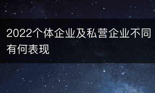 2022个体企业及私营企业不同有何表现