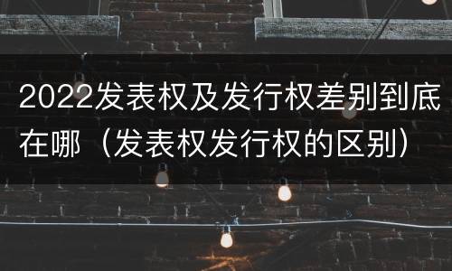 2022发表权及发行权差别到底在哪（发表权发行权的区别）