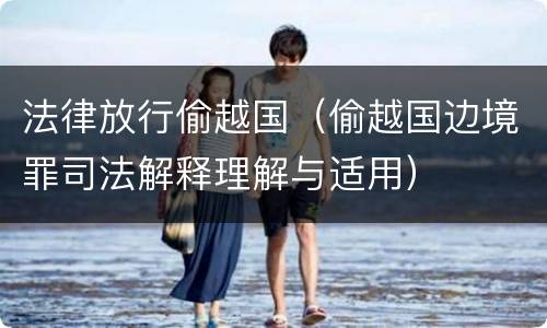 法律放行偷越国（偷越国边境罪司法解释理解与适用）