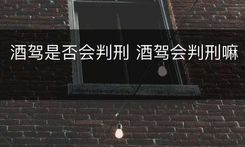 酒驾是否会判刑 酒驾会判刑嘛
