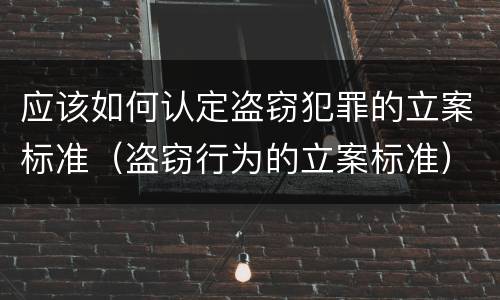 应该如何认定盗窃犯罪的立案标准（盗窃行为的立案标准）