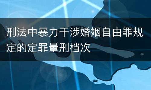 刑法中暴力干涉婚姻自由罪规定的定罪量刑档次