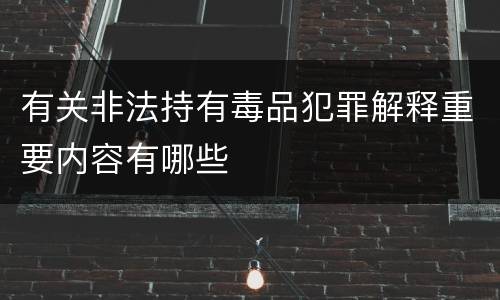 有关非法持有毒品犯罪解释重要内容有哪些