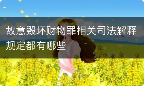 故意毁坏财物罪相关司法解释规定都有哪些
