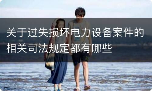 关于过失损坏电力设备案件的相关司法规定都有哪些