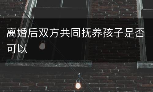 离婚后双方共同抚养孩子是否可以