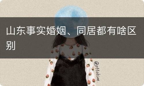 山东事实婚姻、同居都有啥区别