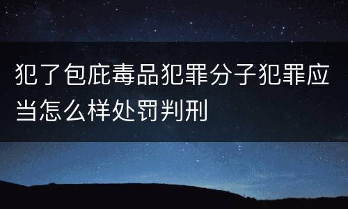 犯了包庇毒品犯罪分子犯罪应当怎么样处罚判刑