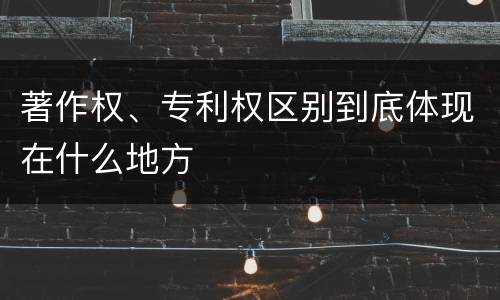 著作权、专利权区别到底体现在什么地方