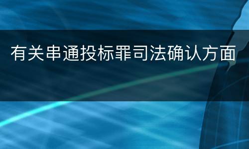 有关串通投标罪司法确认方面