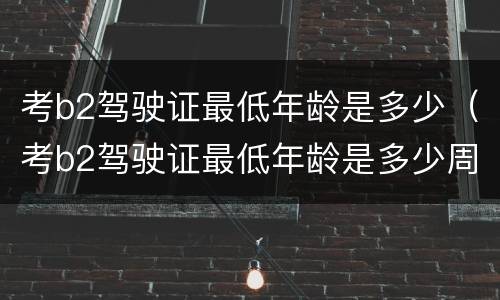 考b2驾驶证最低年龄是多少（考b2驾驶证最低年龄是多少周岁）
