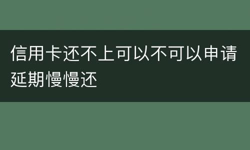 信用卡还不上可以不可以申请延期慢慢还
