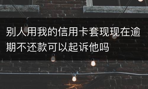 别人用我的信用卡套现现在逾期不还款可以起诉他吗