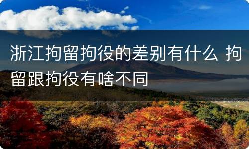 浙江拘留拘役的差别有什么 拘留跟拘役有啥不同