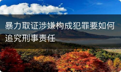 暴力取证涉嫌构成犯罪要如何追究刑事责任