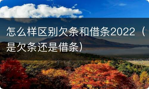怎么样区别欠条和借条2022（是欠条还是借条）