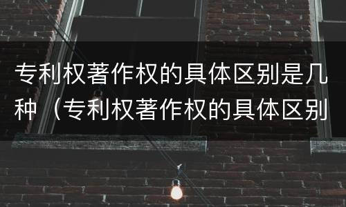 专利权著作权的具体区别是几种（专利权著作权的具体区别是几种类型）