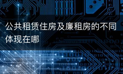 公共租赁住房及廉租房的不同体现在哪