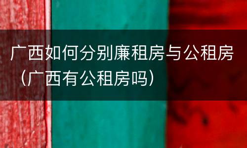 广西如何分别廉租房与公租房（广西有公租房吗）