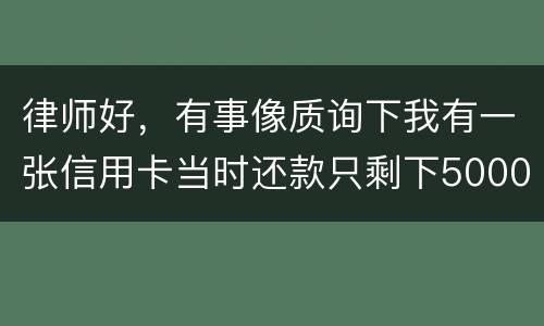律师好，有事像质询下我有一张信用卡当时还款只剩下5000现在升到20000怎么办