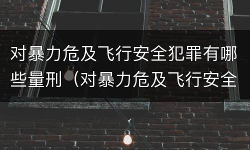 对暴力危及飞行安全犯罪有哪些量刑（对暴力危及飞行安全犯罪有哪些量刑要求）