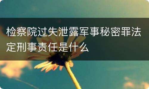 检察院过失泄露军事秘密罪法定刑事责任是什么