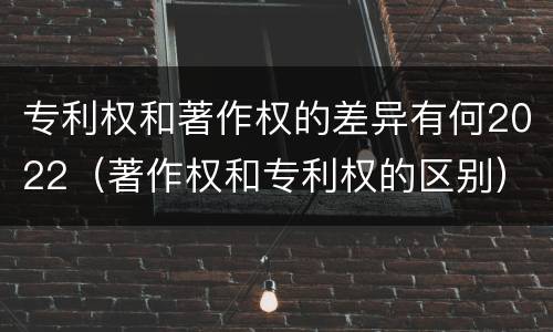 专利权和著作权的差异有何2022（著作权和专利权的区别）
