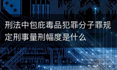 刑法中包庇毒品犯罪分子罪规定刑事量刑幅度是什么