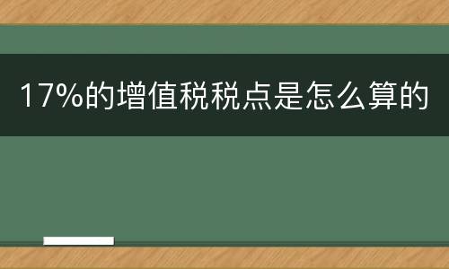 17%的增值税税点是怎么算的