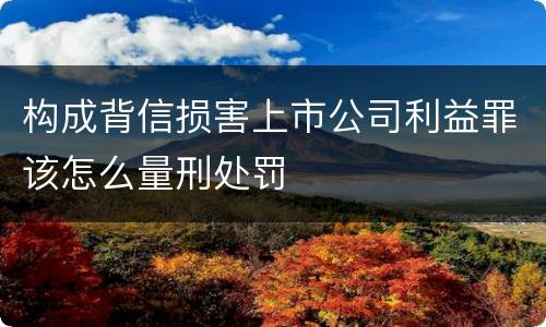 构成背信损害上市公司利益罪该怎么量刑处罚