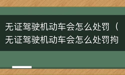无证驾驶机动车会怎么处罚（无证驾驶机动车会怎么处罚拘留几天）
