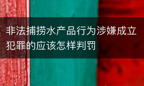 非法捕捞水产品行为涉嫌成立犯罪的应该怎样判罚