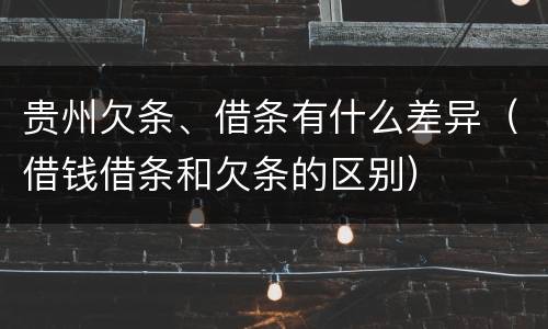贵州欠条、借条有什么差异（借钱借条和欠条的区别）