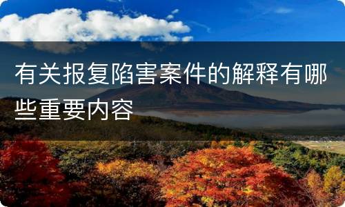 有关报复陷害案件的解释有哪些重要内容