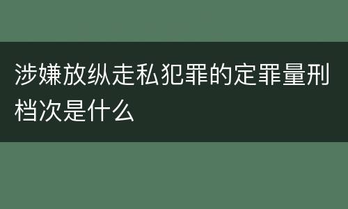 涉嫌放纵走私犯罪的定罪量刑档次是什么