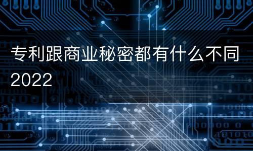 专利跟商业秘密都有什么不同2022