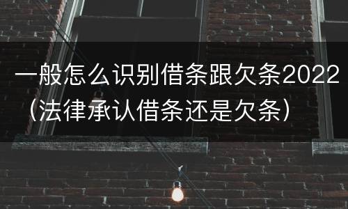 一般怎么识别借条跟欠条2022（法律承认借条还是欠条）