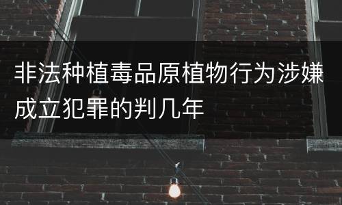 非法种植毒品原植物行为涉嫌成立犯罪的判几年