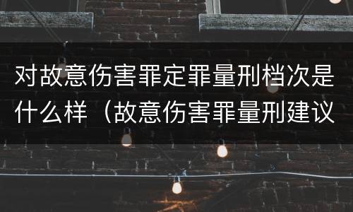 对故意伤害罪定罪量刑档次是什么样（故意伤害罪量刑建议）