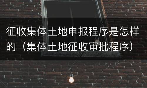征收集体土地申报程序是怎样的（集体土地征收审批程序）