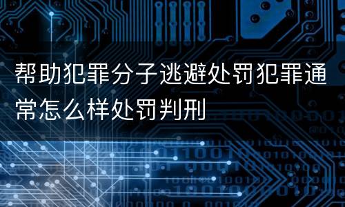 帮助犯罪分子逃避处罚犯罪通常怎么样处罚判刑