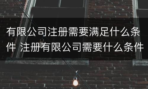 有限公司注册需要满足什么条件 注册有限公司需要什么条件?